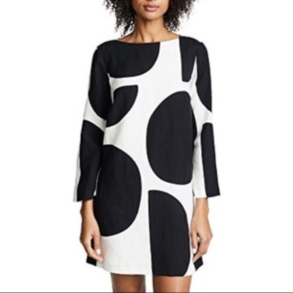 Mara Hoffman Billie Mini Dress Tondo Black and White Dot Linen Blend - Picture 4 of 16